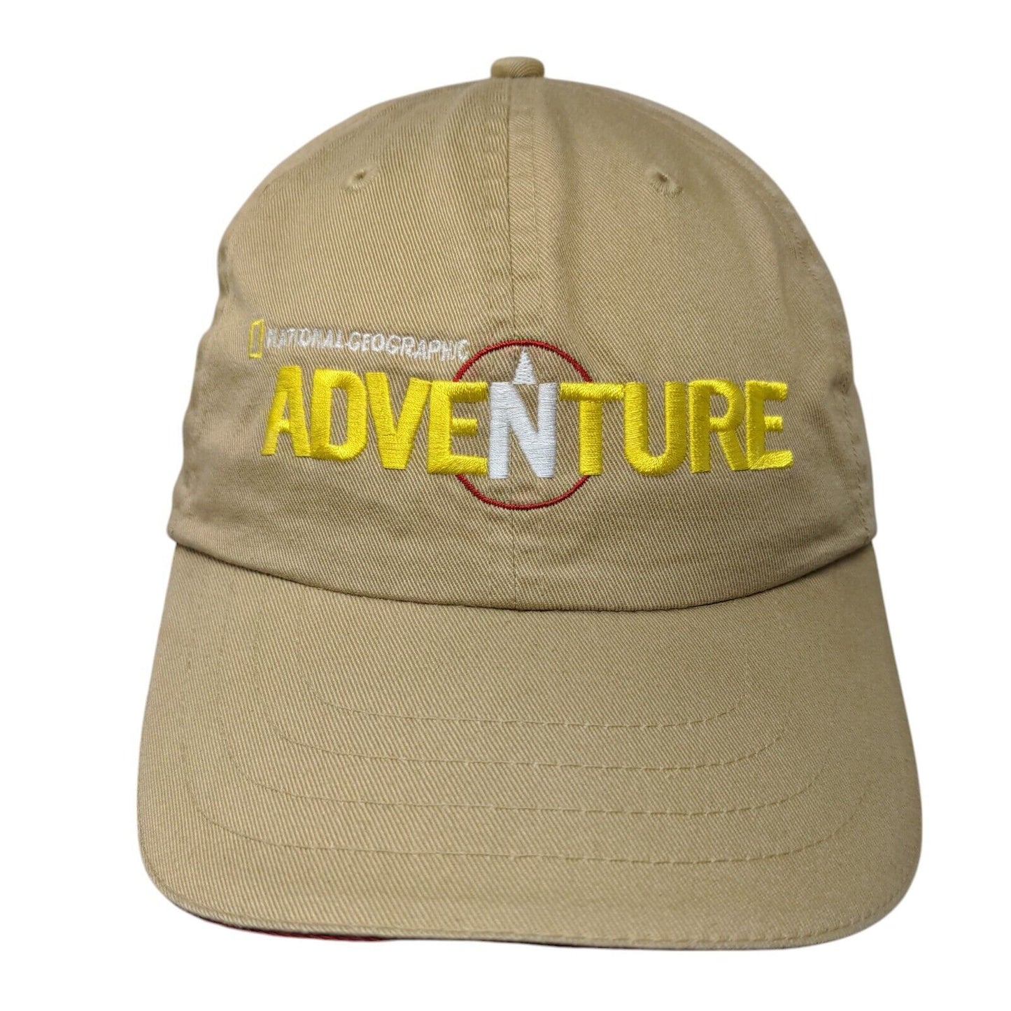 National Geographic Adventure Strapback Hat Tan OSFA Adjustable Embroidered