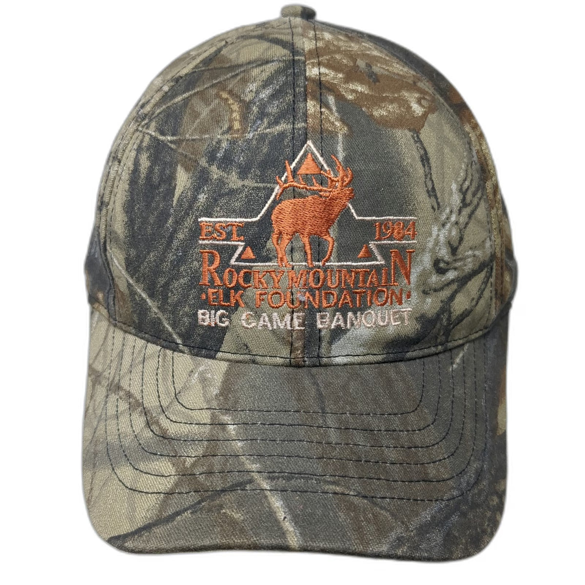 Rocky Mountain Elk Foundation Baseball Cap Green One Size Camo Game Banquet Hat