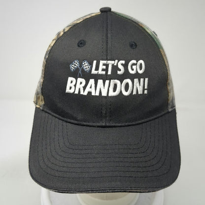 Black Camo Lets Go Brandon Checkered Flags Hat One Size Baseball Cap Racing