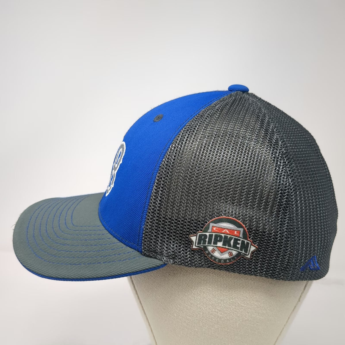 Pacific Headwear Baseball Cap Blue Gray 7 3/8 EB Cal Ripken Mesh Stretch Hat