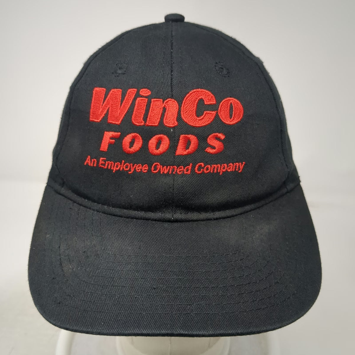 KC Baseball Cap Black One Size WinCo Foods Embroidered Logo Strapback Hat