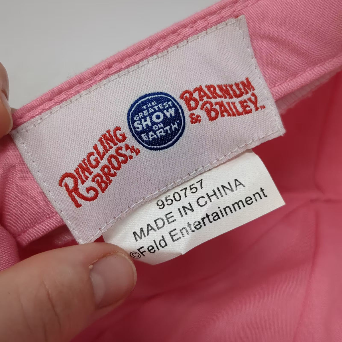 Ringling Bros Pink Army Cap Hat OS Rhinestones RBBB Sparkle Jeweled Logo Twill