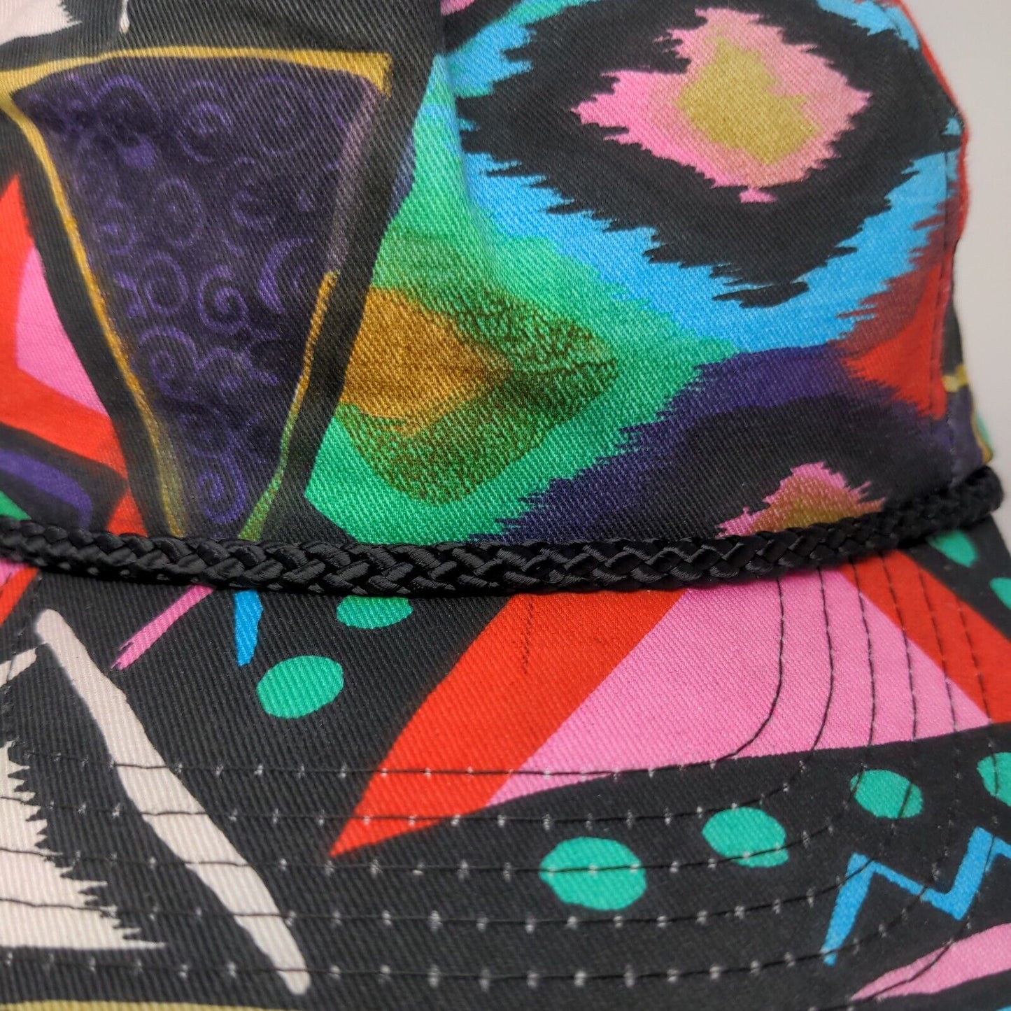 Cameo Snapback Rope Hat Multi OSFA Adjustable Geometric Vent Holes