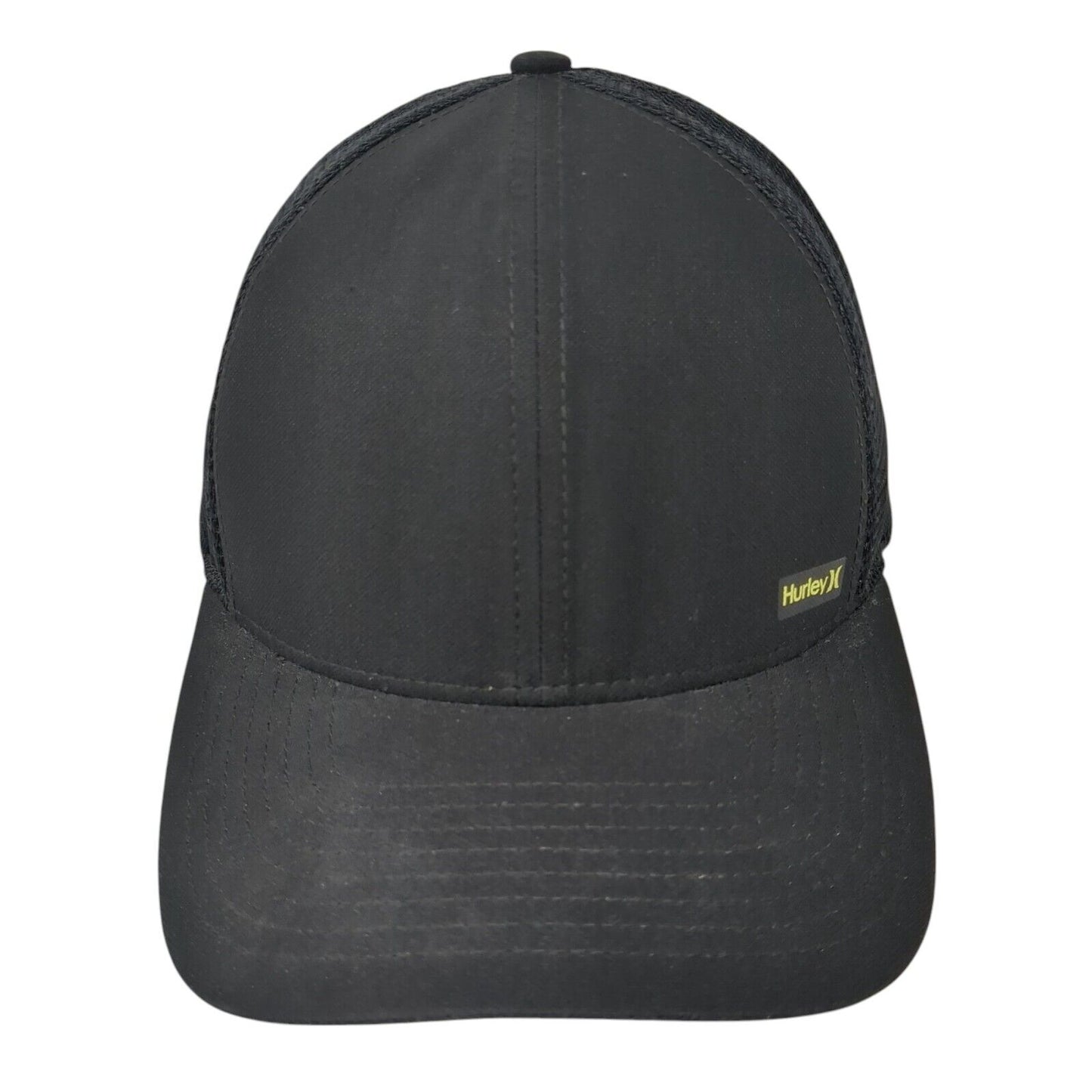 Hurley Snapback Trucker Hat Black One Size Adjustable Embroidered Mesh Back