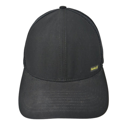 Hurley Snapback Trucker Hat Black One Size Adjustable Embroidered Mesh Back