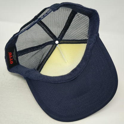 OTTO Trucker Hat Blue One Size Signed Margo Cilker Valley Heart's Delight Mesh