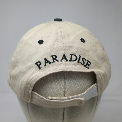 Baseball Cap Beige Black One Size Strapback Pirate Skull St Thomas USVI Hat