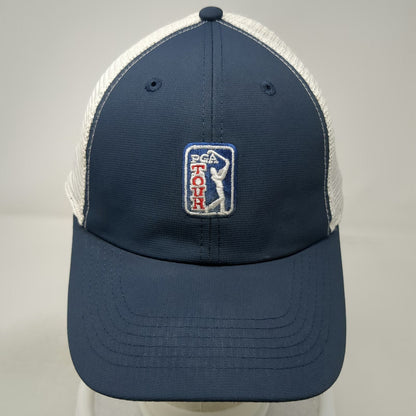 Imperial PGA TOUR Trucker Hat Blue One Size Mesh Back Golf Patch Logo Snapback