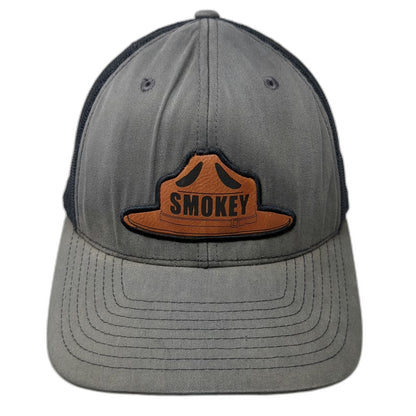 Richardson Trucker Hat Gray One Size Smokey Bear Only You Leather Patch Snapback