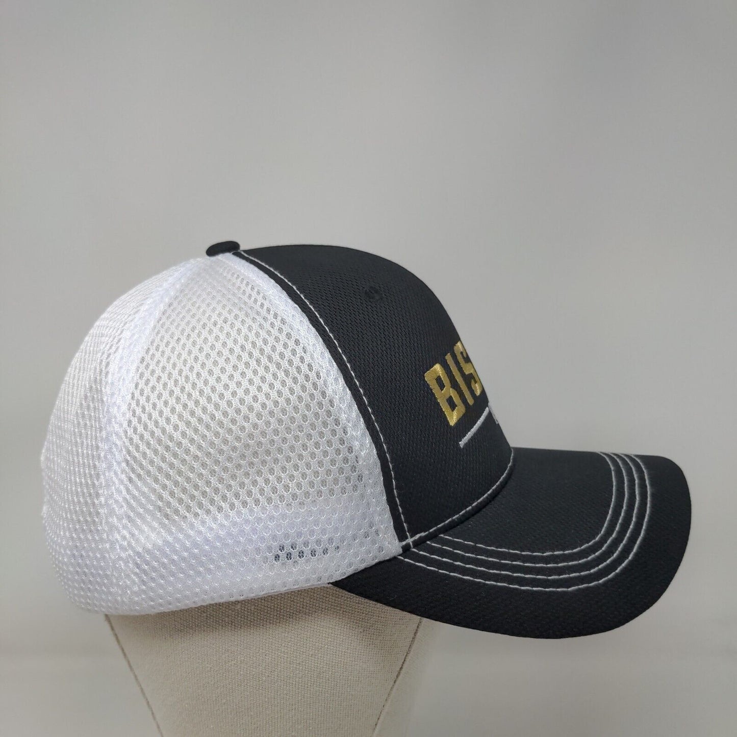 Bish's RV Snapback Mesh Back Trucker Hat Black White Embroidered Logo