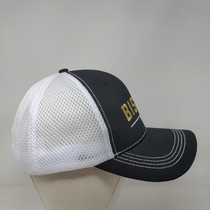 Bish's RV Snapback Mesh Back Trucker Hat Black White Embroidered Logo
