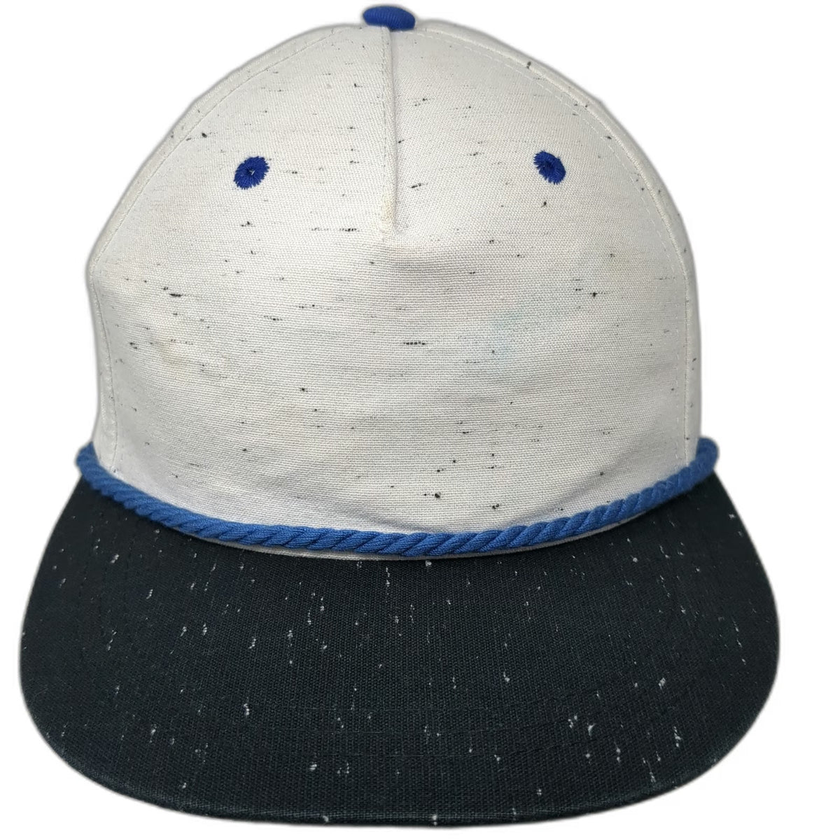 Art Class 5 Panel White One Size Flecked Rope Detail Flat Brim Snapback Hat
