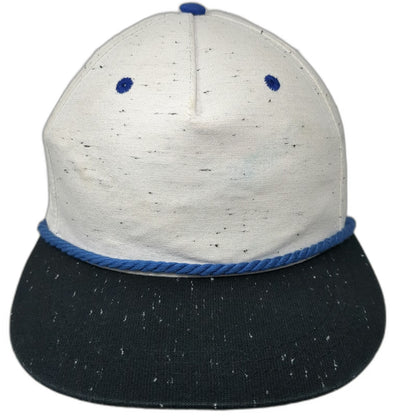 Art Class 5 Panel White One Size Flecked Rope Detail Flat Brim Snapback Hat