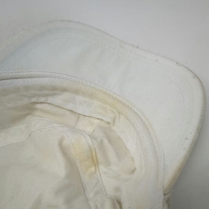 Army Cap White One Size Elastic Back Side Button Blank Plain Cadet Solid Hat