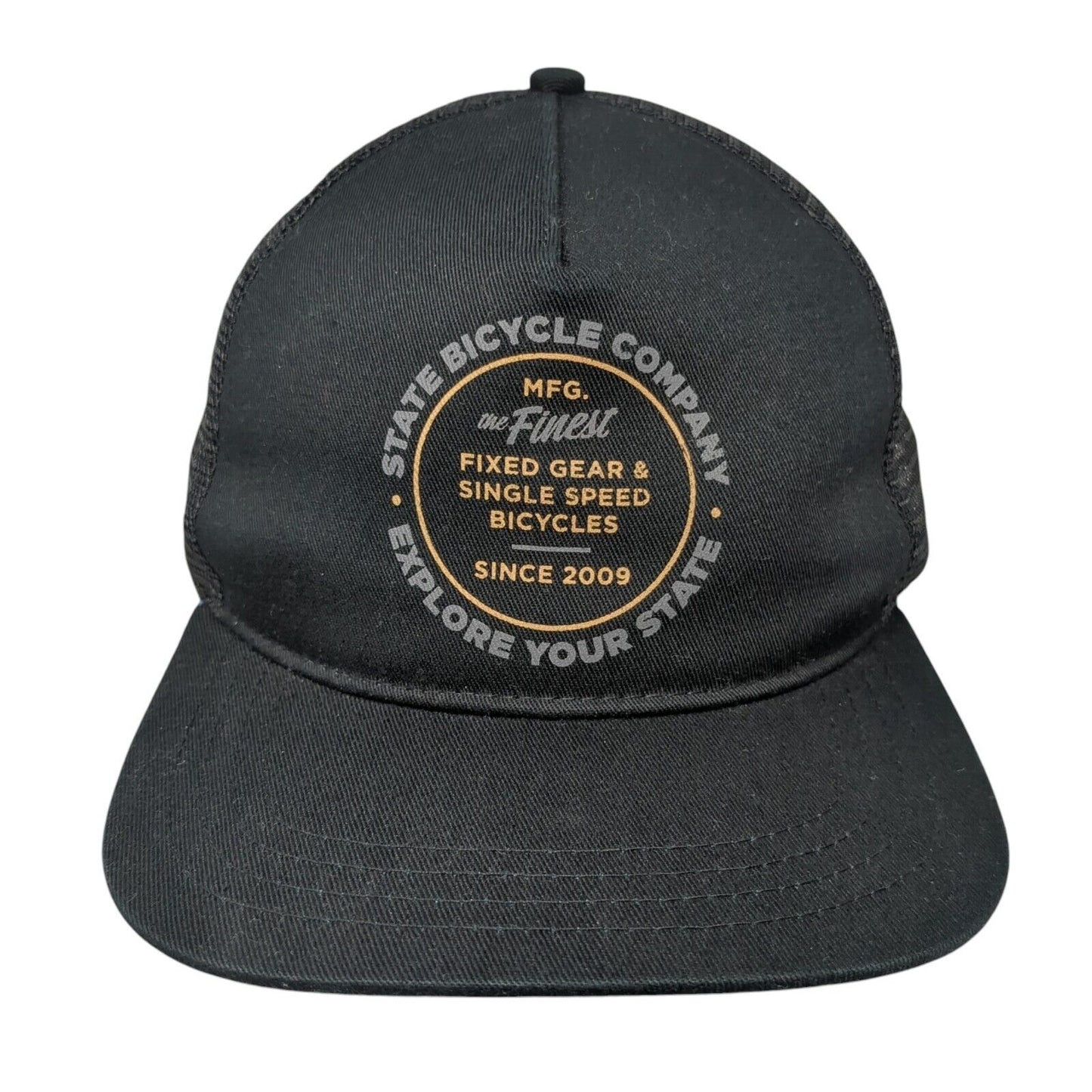 State Bicycle Company Snapback Trucker Hat Black One Size Mesh Back