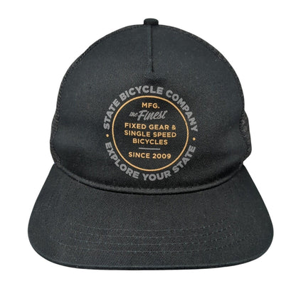 State Bicycle Company Snapback Trucker Hat Black One Size Mesh Back
