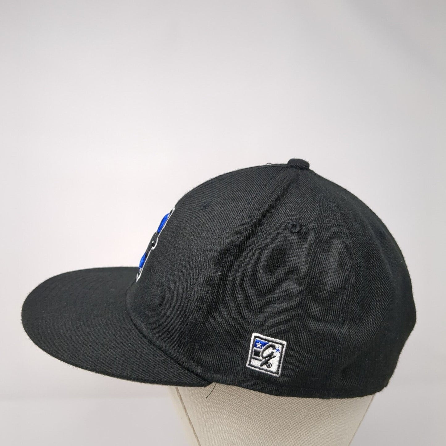 The Game Pro Fitted Hat Black 7 3/6 Embroidered Logo American Flag