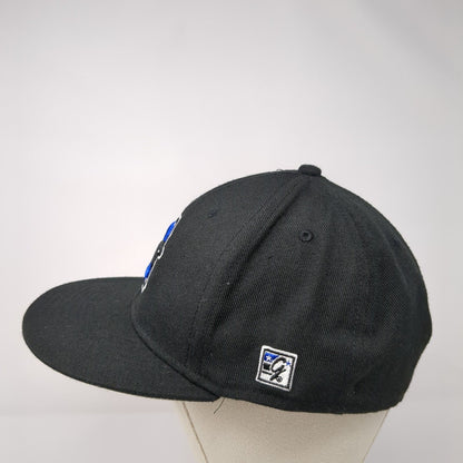 The Game Pro Fitted Hat Black 7 3/6 Embroidered Logo American Flag