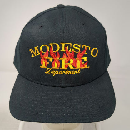 New Era Baseball Cap Blue 7 5/8 Modesto Fire Department Fitted USA Vintage