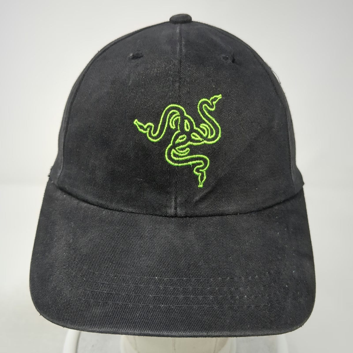 Razer Baseball Cap Black One Size Embroidered Logo Gaming Green Hat Strapback