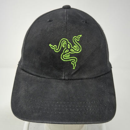 Razer Baseball Cap Black One Size Embroidered Logo Gaming Green Hat Strapback