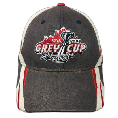Reebok CFL Grey Cup 2009 Calgary Hat Black White Red One Size Flex Fit 97th Logo