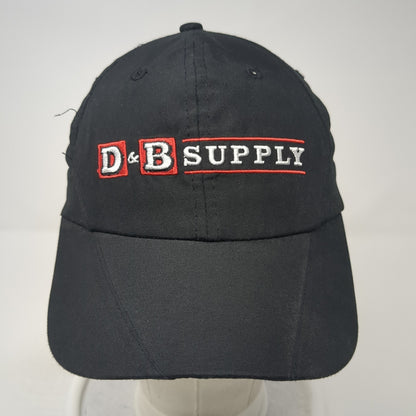 D&B Supply Strapback Hat Black One Size Adjustable Embroidered Stitch It