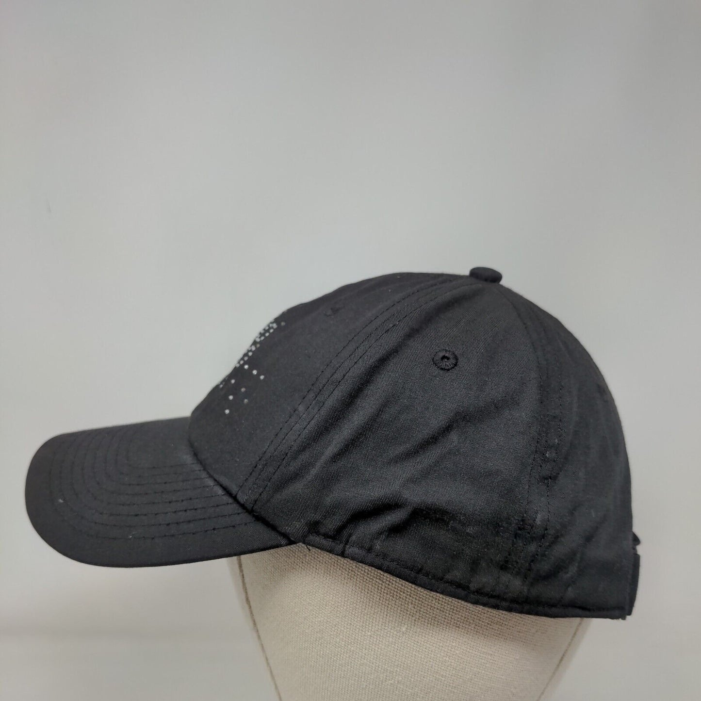 Paw Print Rhinestone Bling Strapback Hat Black One Size Hall Of Fame
