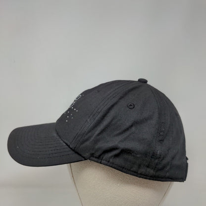 Paw Print Rhinestone Bling Strapback Hat Black One Size Hall Of Fame
