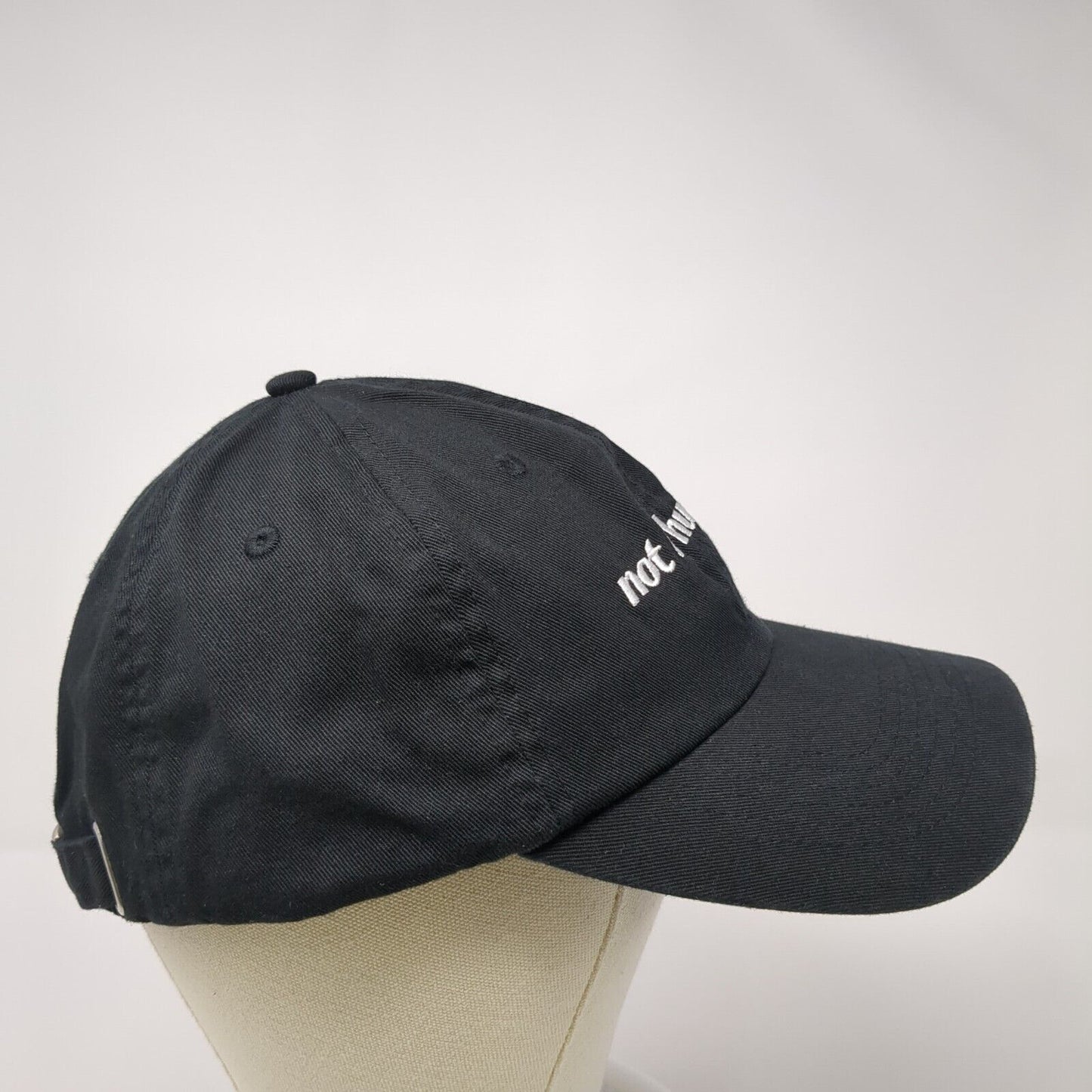 Not A Hugger Slideback Hat Black One Size Adjustable Embroidered Hit