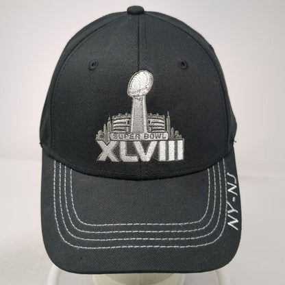 NFL Super Bowl XLVIII Black One Size Cap SAP Logo NY NJ Slideback Adjustable Hat