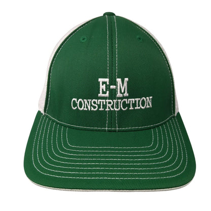 E-M Construction Fitted Mesh Back Trucker Hat Green 7 3/8-8 Colorblock