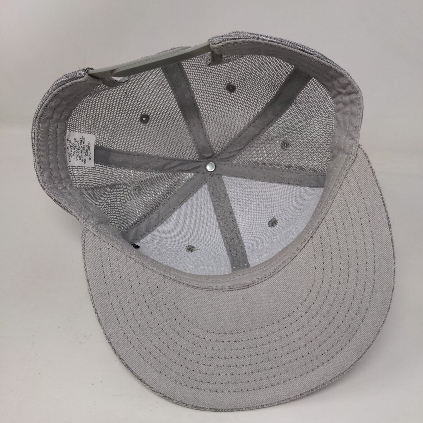 Life Snapback Trucker Hat Gray OSFM Adjustable Embroidered Mesh Back 6 Panel