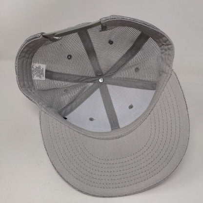 Life Snapback Trucker Hat Gray OSFM Adjustable Embroidered Mesh Back 6 Panel