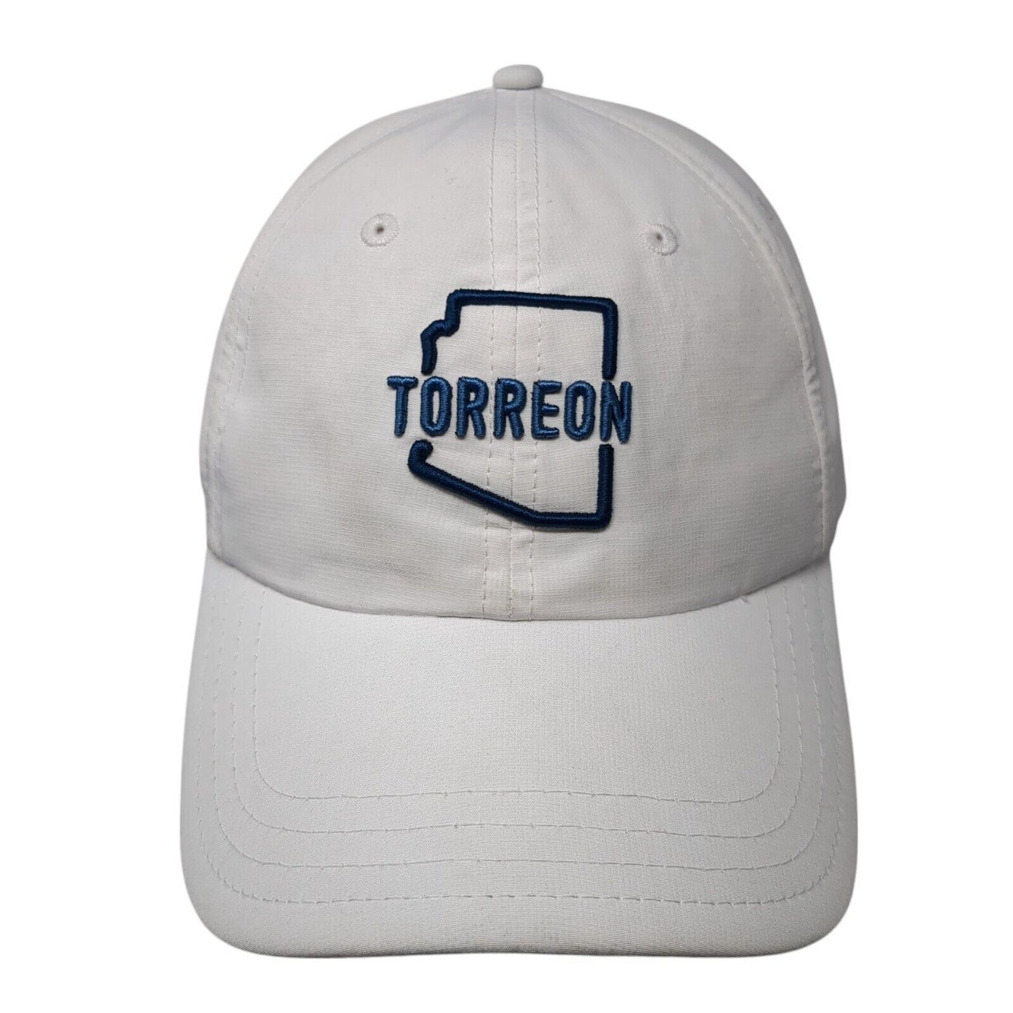 Torreon Strapback Hat White One Size Adjustable Embroidered Pukka