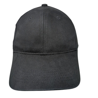 George Strapback Hat Black One Size Adjustable Blank 6 Panel Solid