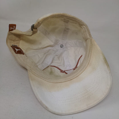 Texas Longhorns Slideback Hat White Distressed Faded Size OSFA Embroidered NCAA