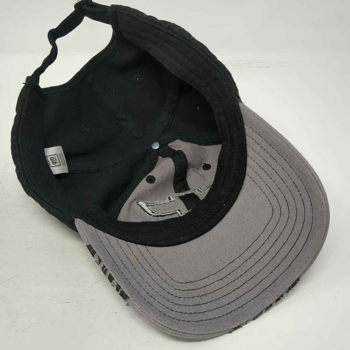 Chevrolet Baseball Cap Gray Black One Size Tire Tread Graphic Slideback GM Hat