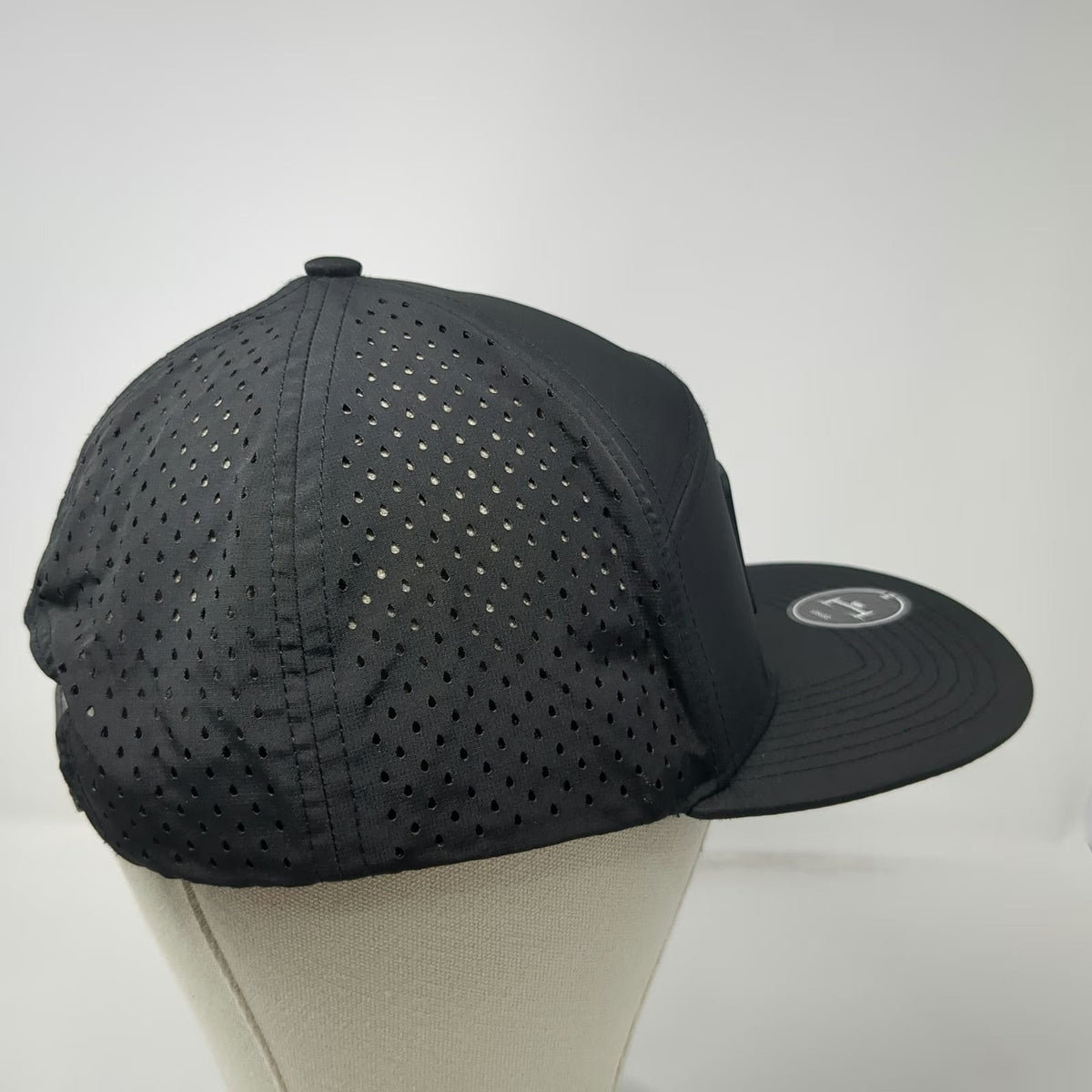Zapped Trucker Hat Black One Size Perforated Mesh Snapback ETS Rubber Patch Flat