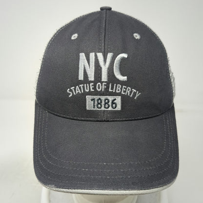 Gray Baseball Cap One Size NYC Statue of Liberty 1886 Mesh Made in USA Hat