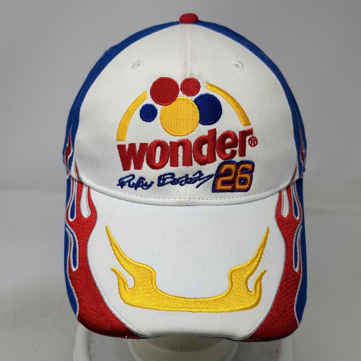 Wonder Bread Ricky Bobby 26 Talladega Nights Blue Flame Baseball Cap OSFM Hat