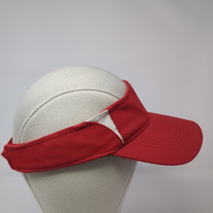 Sport-Tek Strapback Visor Hat Red One Size Adjustable Solid Blank