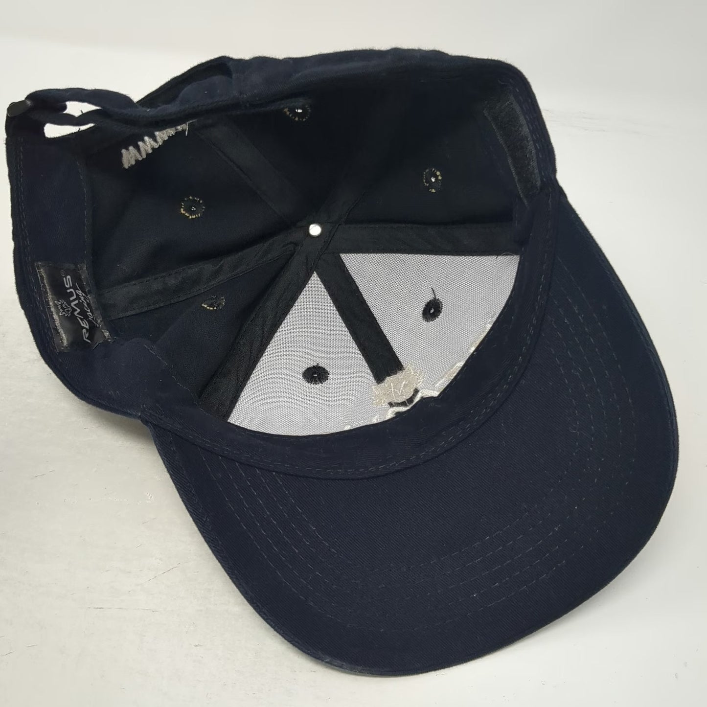 REMUS Racing Baseball Cap Black One Size Wolf Logo Slideback Performance Hat
