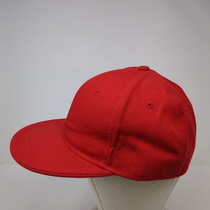 Hatco Premium Original Flat Fitted Baseball Cap Red 7 3/8 Lightweight Blank
