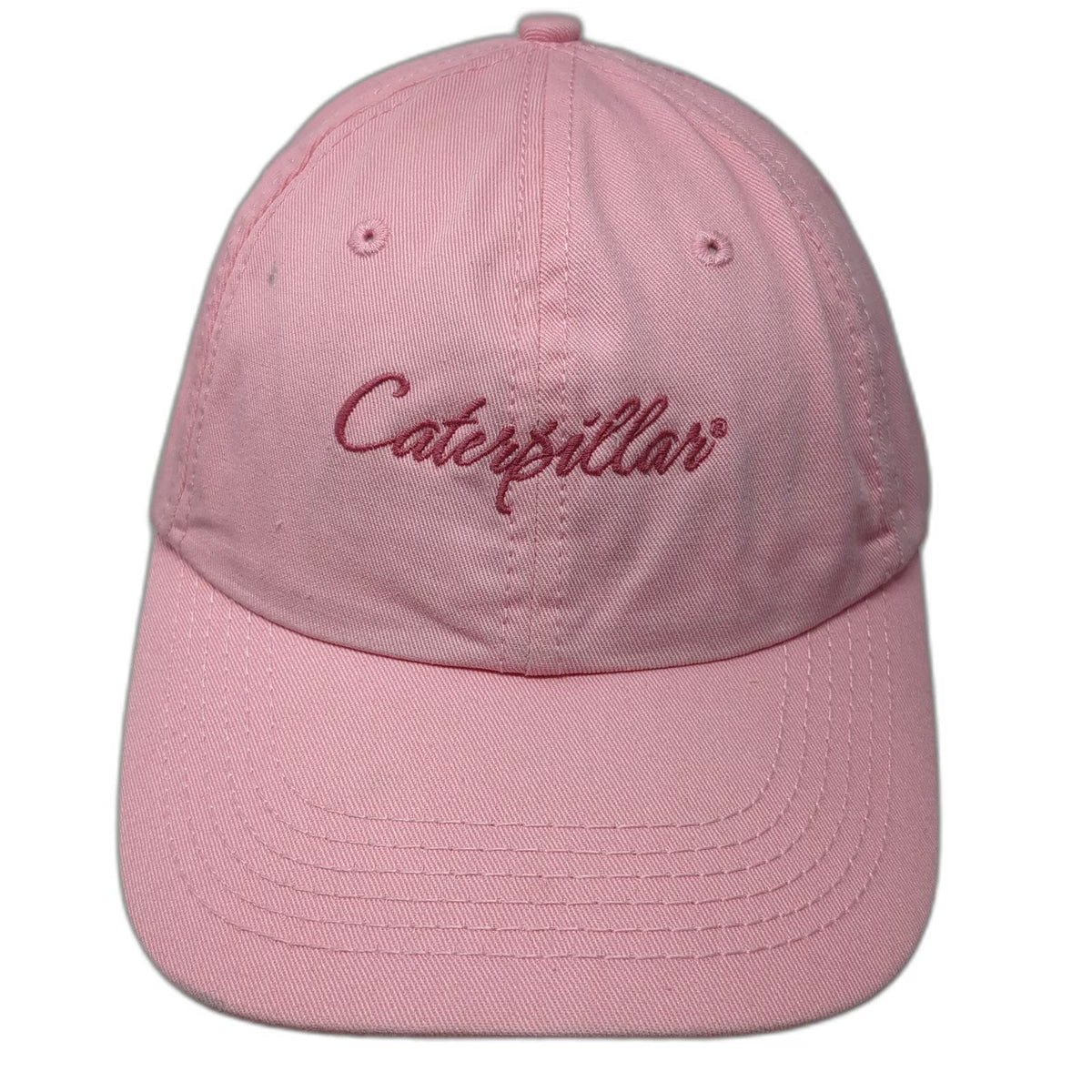 Caterpillar Baseball Cap Pink One Size Cursive Logo Adjustable Slideback Hat