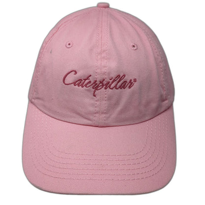 Caterpillar Baseball Cap Pink One Size Cursive Logo Adjustable Slideback Hat