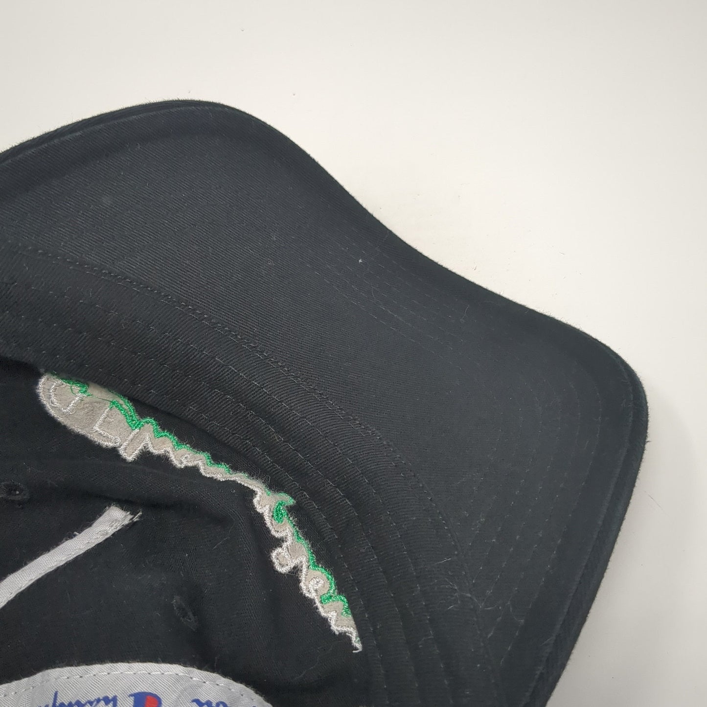 Champion Spell Out Slideback Hat Black One Size Adjustable Embroidered