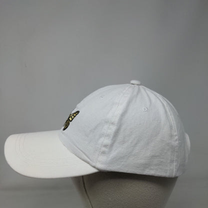 Butterfly Slideback Hat White OS Adjustable Embroidered Vented Holes Cotton