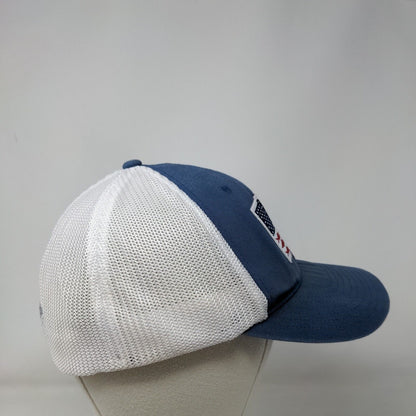 Columbia PFG Fitted Trucker Hat Blue L/XL Embroidered Mesh Back 6 Panel