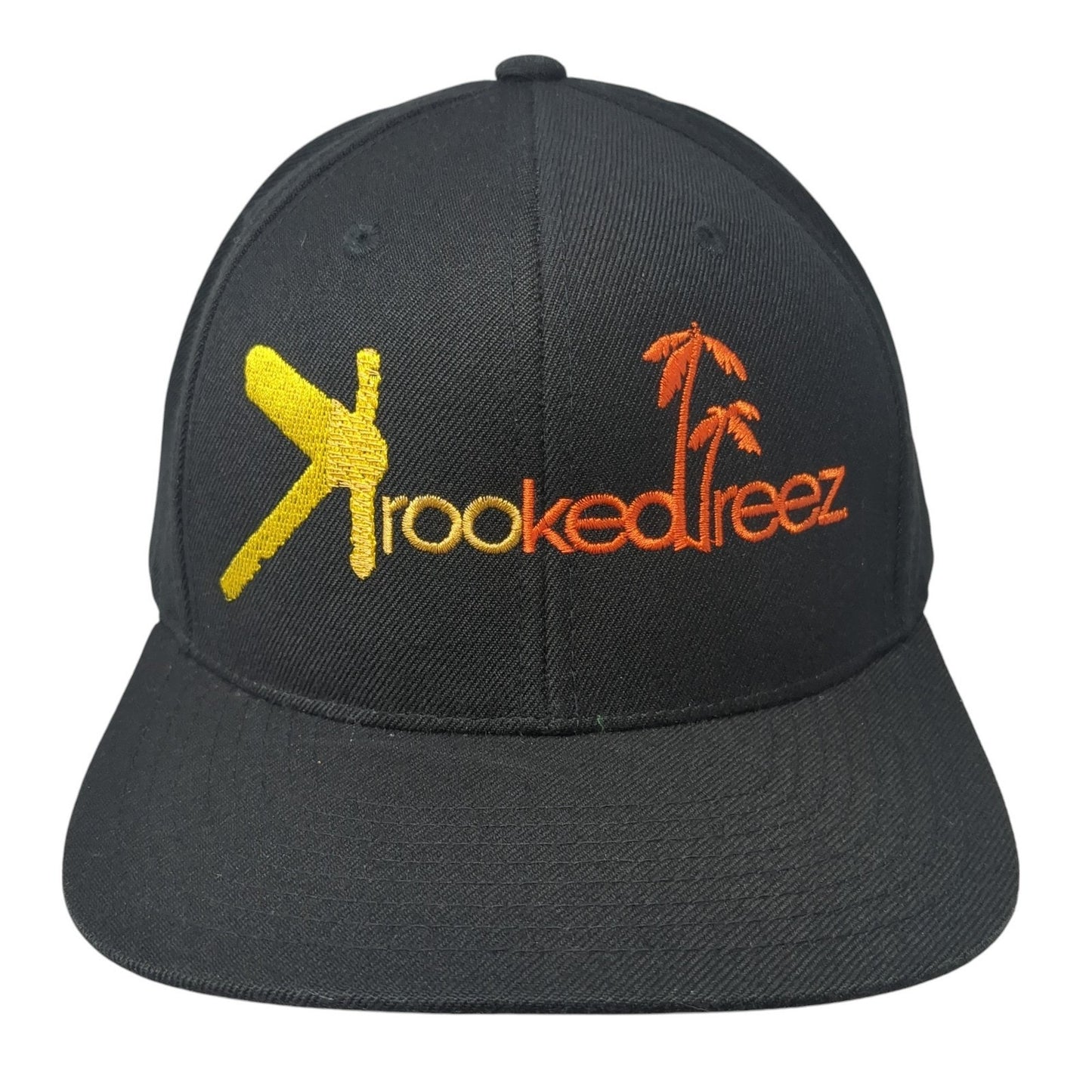 Krooked Reez Snapback Hat Black One Size Adjustable Embroidered Classics Yupoong
